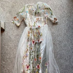 Floral Mesh Dress, Sz Sm